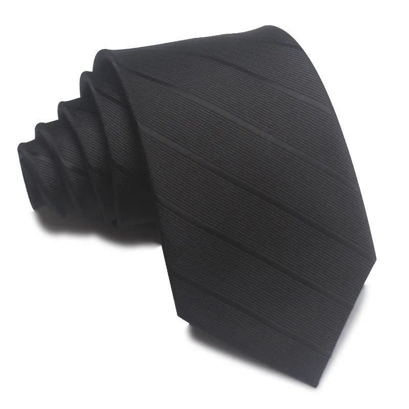 8cm wide polyester jacquard striped business tie in arrow shape for formal office wear