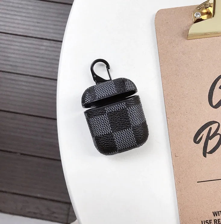 Hard plastic case with anti-lost hook for iPhone XS Max in a black grid pattern.