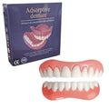 Silicone simulation dentures set showing upper and lower artificial teeth for dental training