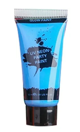 25ml plastic squeeze bottle of neon green face and body paint with a hose-top nozzle.