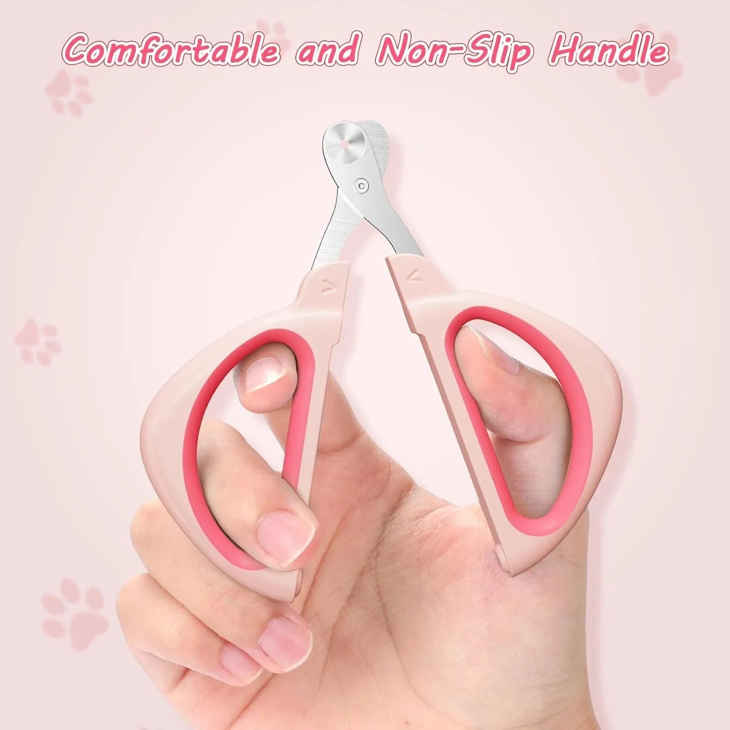 Cat nail clipper with positioning hole and stainless steel blade in blue or pink
