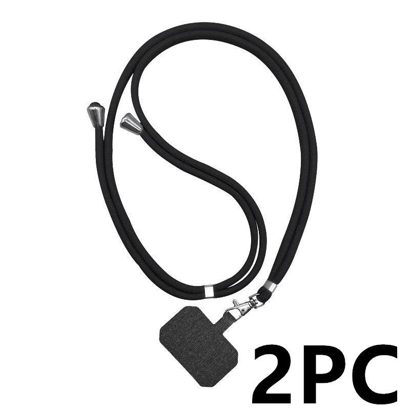 Universal phone case lanyard with electroplated carbon fibre skin back cover in white, black, and red colours
