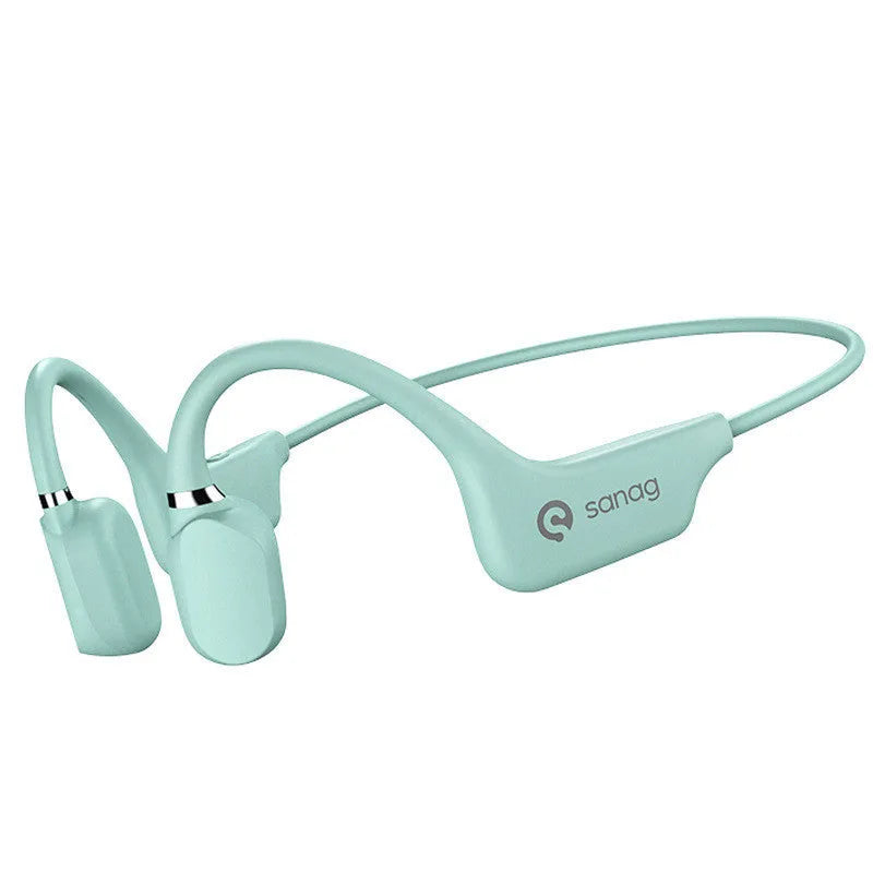 Bone conduction Bluetooth sports headphones in neckband design showing colour options