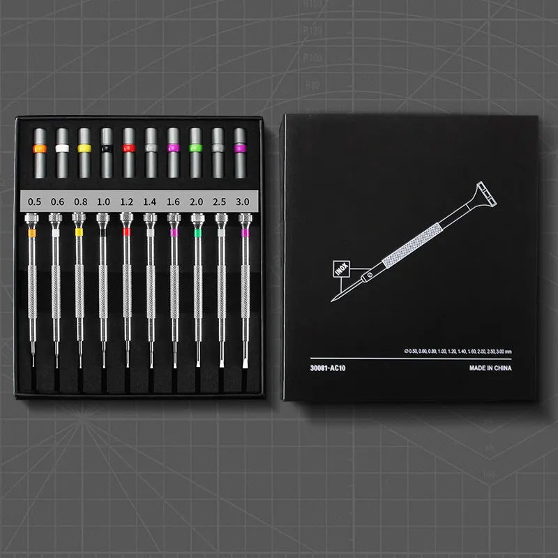 Watch repair tools precision screwdriver set with 10 pieces and 20 spare drill bits
