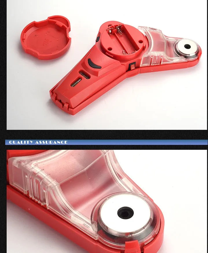 Red portable infrared laser level tool with battery compartment for woodworking and decoration alignment