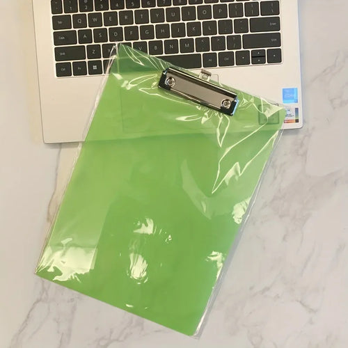 Transparent A4 A5 clipboard with metal flat clip on PP plastic writing board