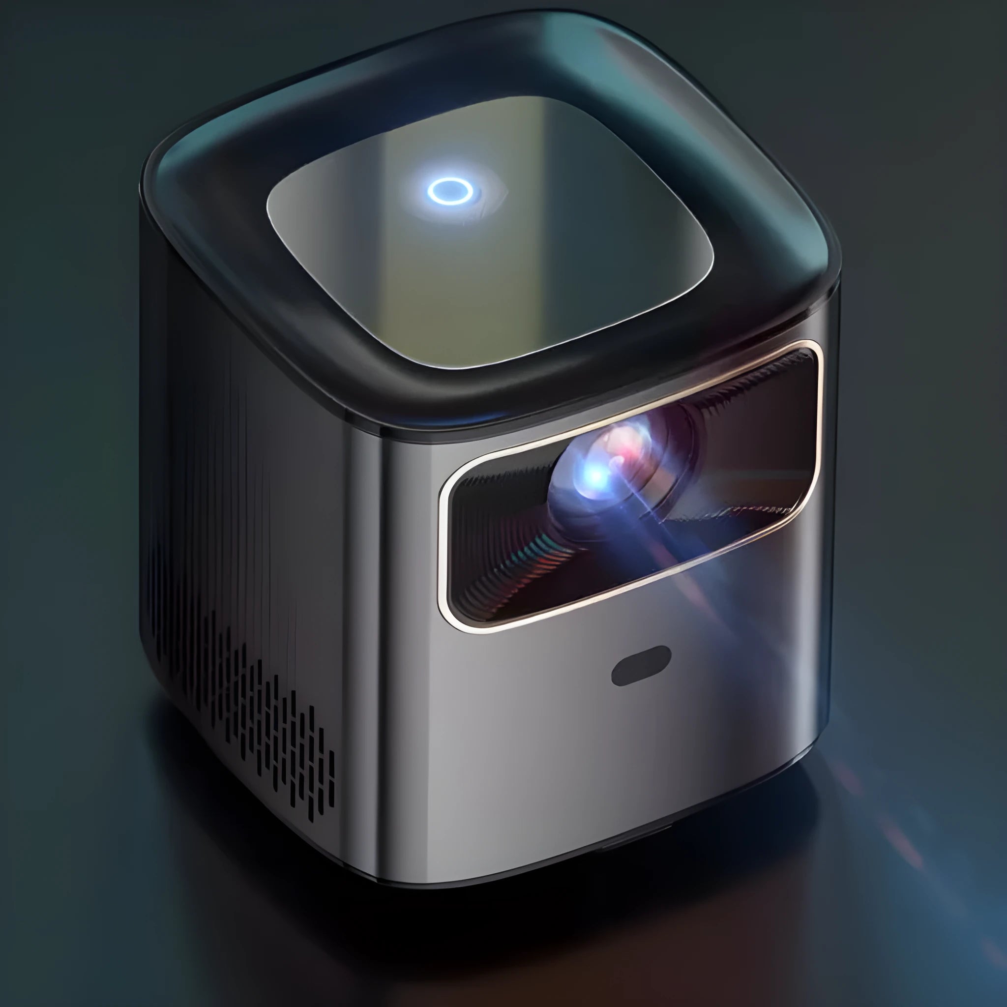 Mini home HD portable projector in gun colour with 1080p resolution and 190ANSI brightness