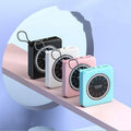 Mini clock charger portable power bank in alloy case with multiple capacity options and multi-USB port output