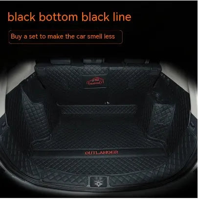 Mitsubishi Outlander custom boot liner with 3D raised edges and non-slip surface in a vehicle boot.