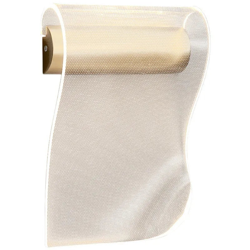 Wall lamp with iron construction and acrylic shade showing left bend and right bend orientation options