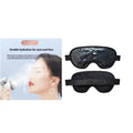 White portable rechargeable eye massager with cold hot compress functions and included accessories