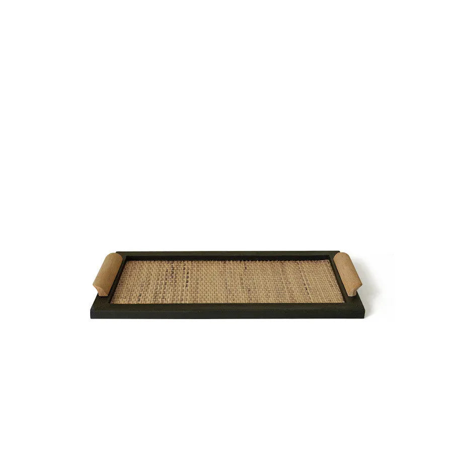 Pine wood dining tray with compartments, shown in small and large size options.
