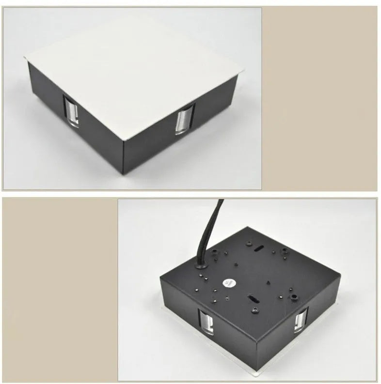 Modern square and round LED aluminium wall light with iron lampshade for living room or bedroom
