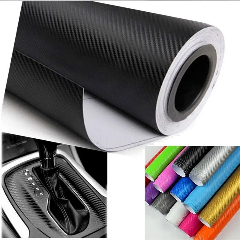 3D carbon fibre car wrap roll in eight colours for interior and exterior vehicle decoration