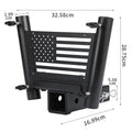 Black steel double tube flagpole bracket for vehicle suspension or seat mounting