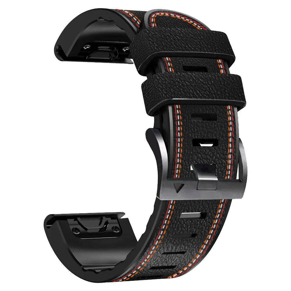 Silicone watchband with quick release bars for Garmin Fenix watches in four colour options