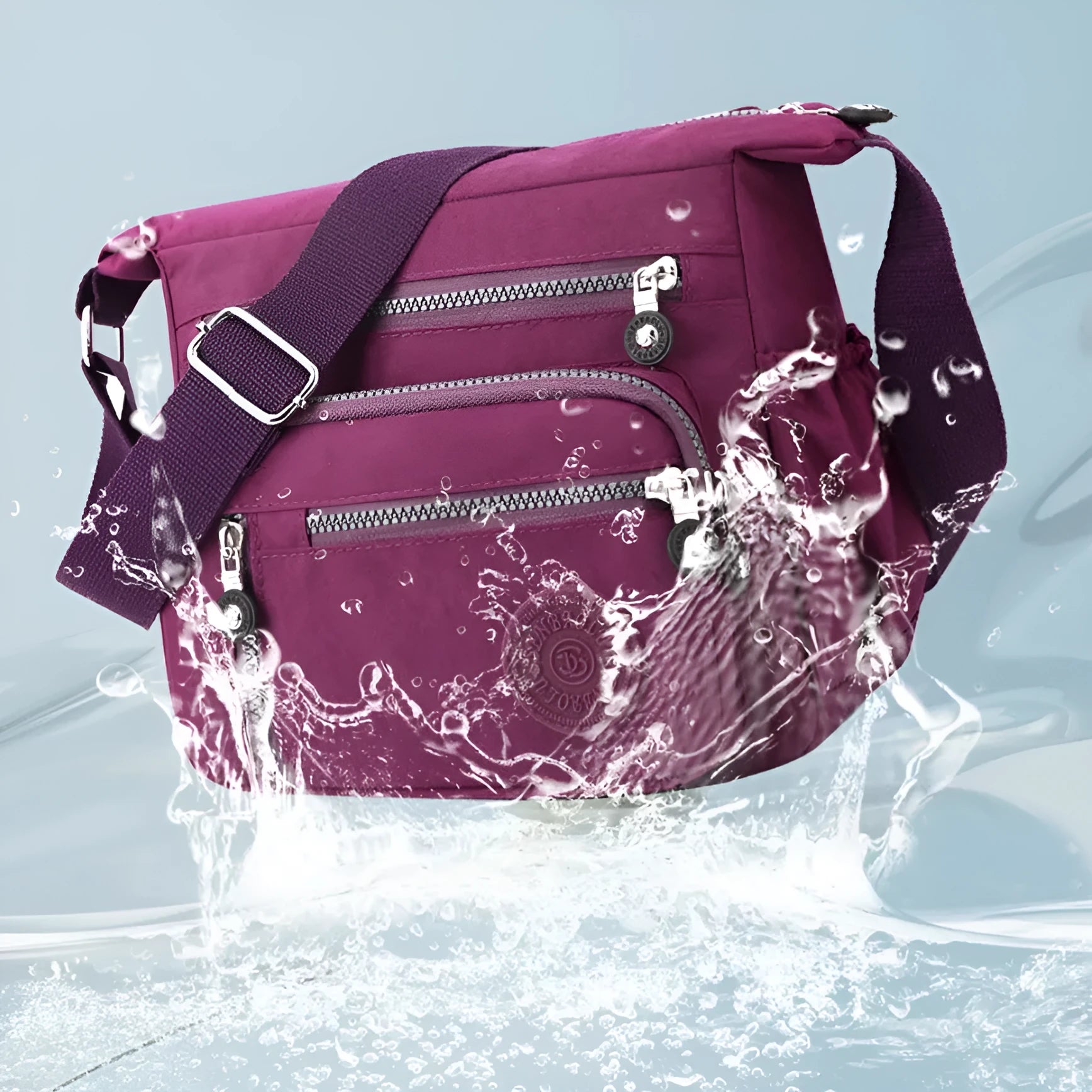 Nylon shoulder messenger bag in square vertical design with single strap