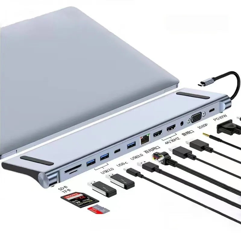 USB-C 7-in-1 expansion dock with HDMI port and USB 3.0 hub on a 15cm cable.