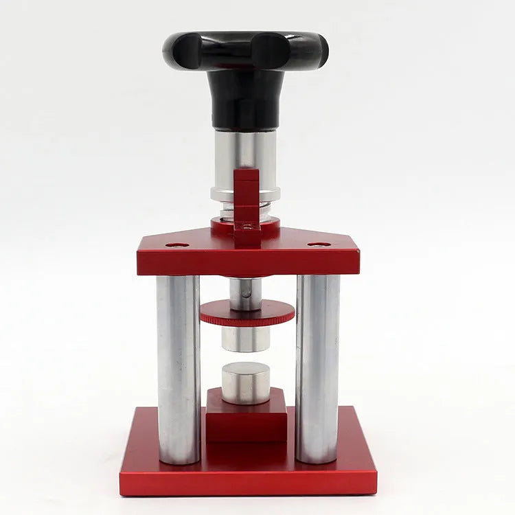 Watch repair spiral cap presser tool with twenty plastic moulds for back cover pressing