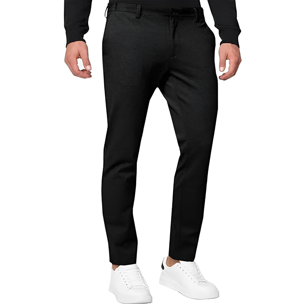 Men's slim-fit tapered chino trousers in cotton blend fabric showing Army Green colour option