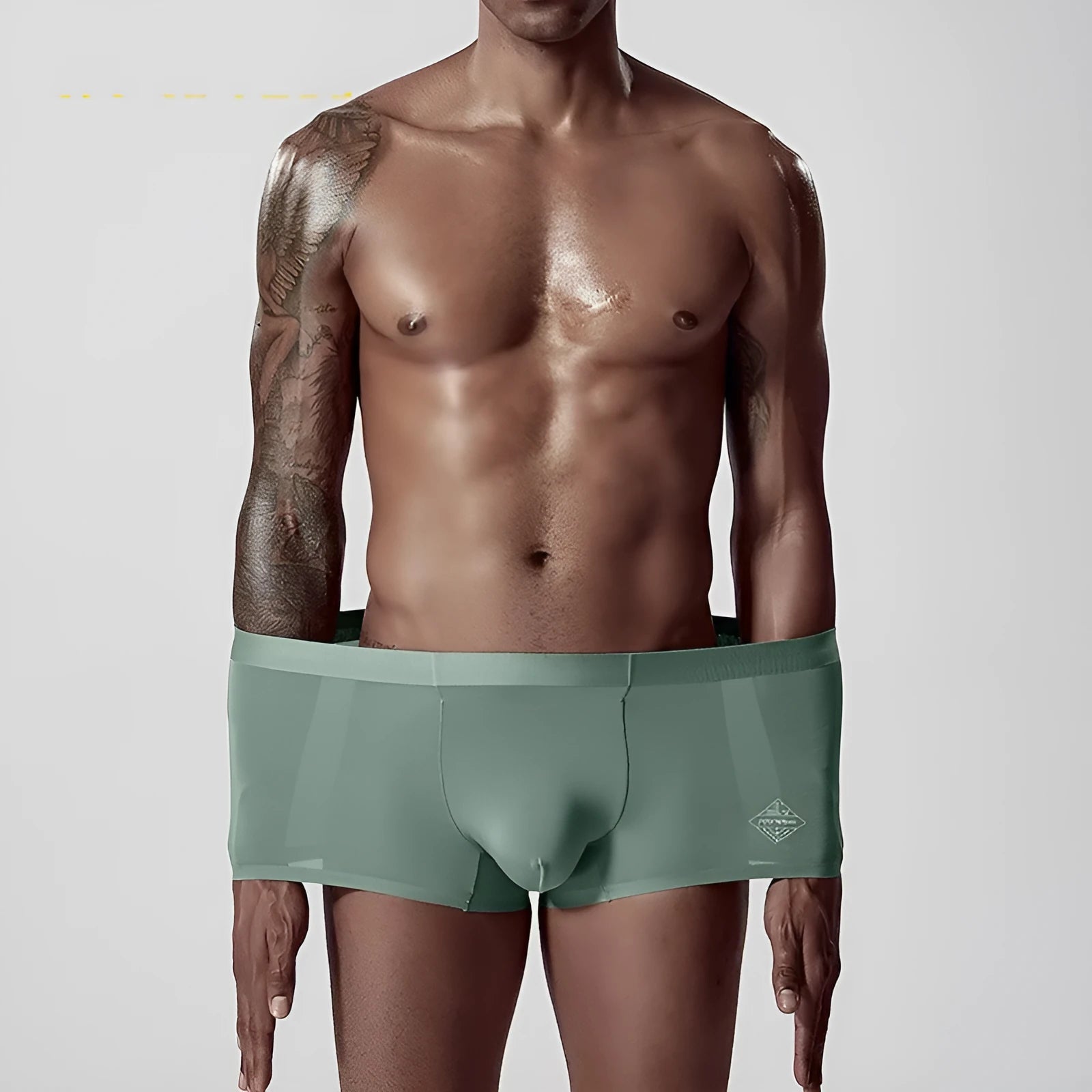 Men's seamless Modal underwear in solid colours showing mid-waist design