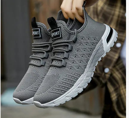 Men's solid colour casual mesh shoe in Army Green on a white background.