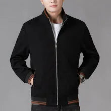 Men's grey sports-style fleece jacket with long sleeves and a stick pocket on the arm.