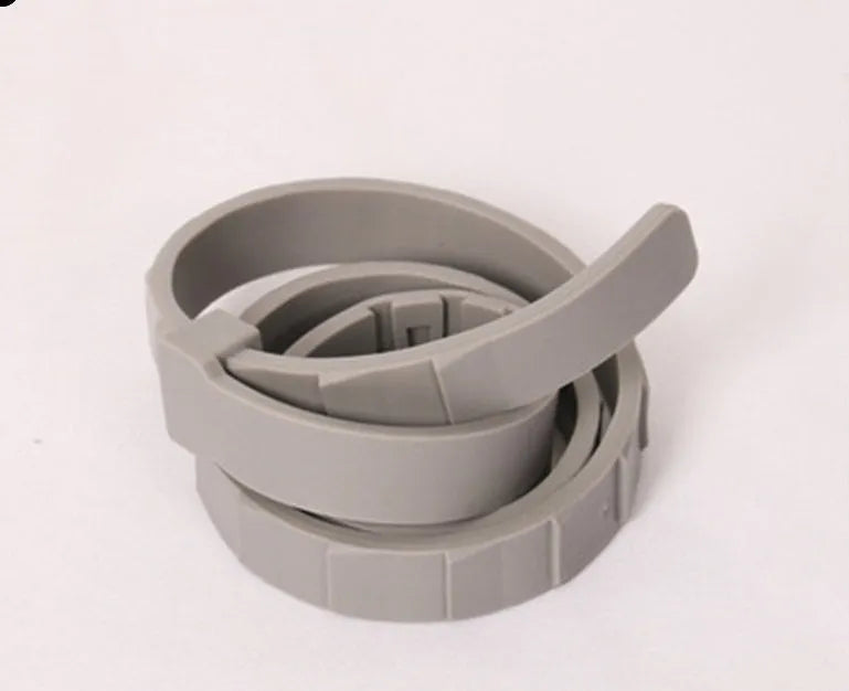 Rainbow coloured plastic flea collar for pets showing cat and dog size options.