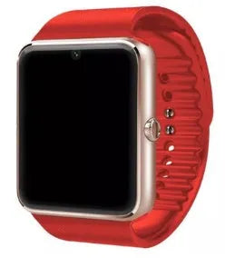 Black smart watch with 1.54 inch HD touch screen and silicone strap on a wrist.