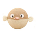Sisal hemp pet puzzle toy cube with puffer fish design for slow feeding dogs and cats