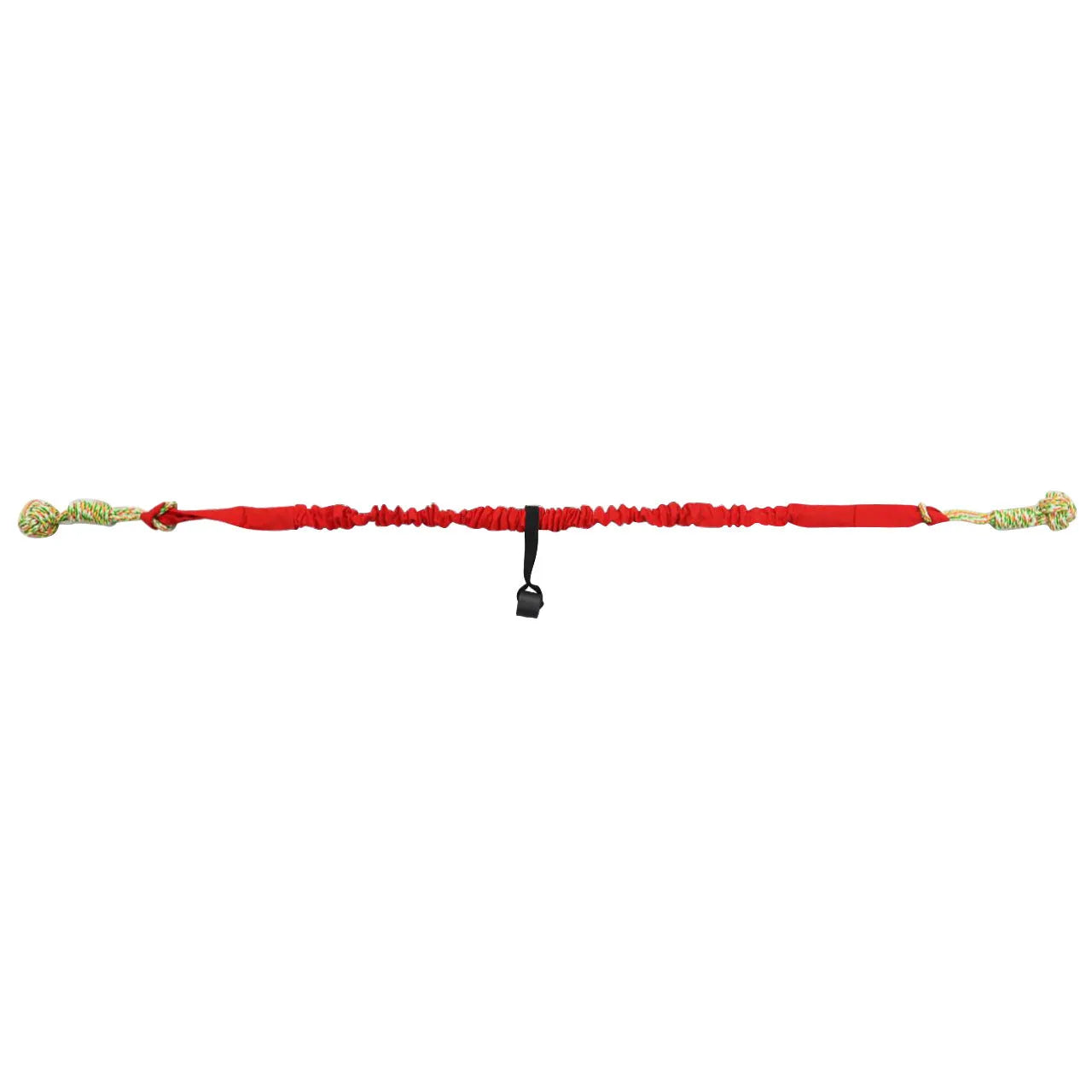 Cotton rope dog tug toy with knotted ends in black, grey or red colours