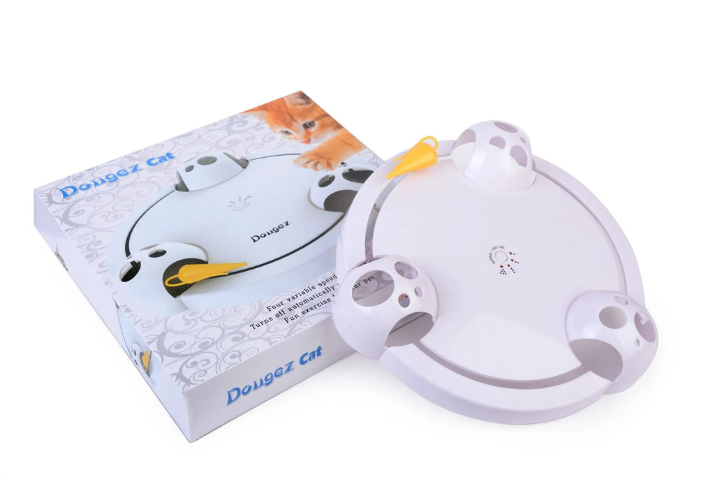 White electric cat toy automatic rotating turntable 32cm diameter ABS plastic