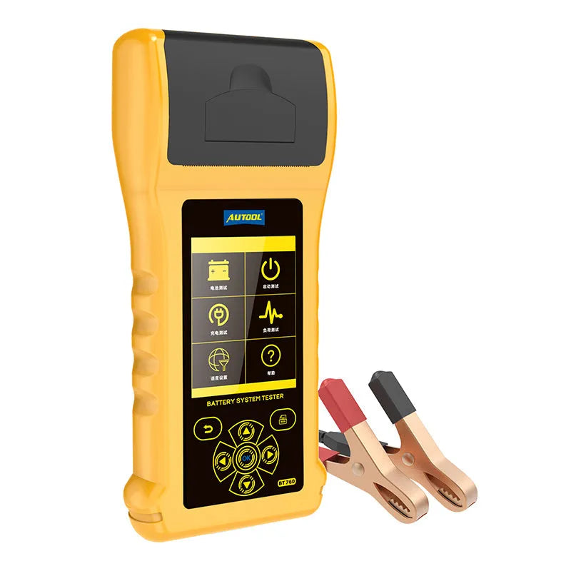 Autool BT760 colour screen vehicle battery tester with thermal printer and test clips