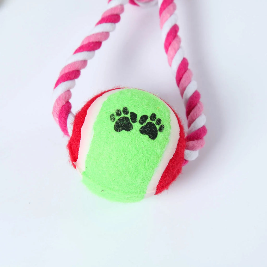 38cm red white and blue cotton string dog toy for medium and large breeds