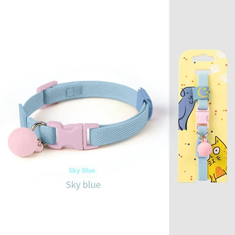 Small dog elastic decoration collar in seven colour options with monochrome pattern