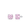 S925 sterling silver rose stud earrings for women in 6mm and 8mm pink options
