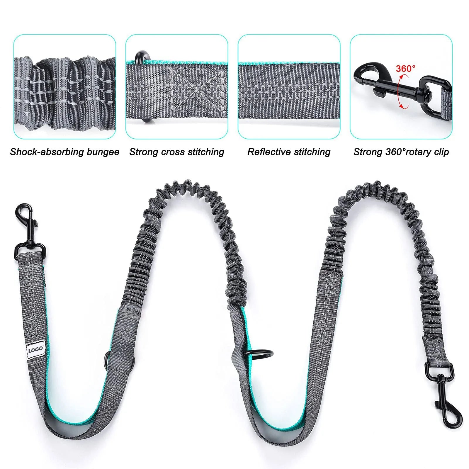 Black nylon pet training waist bag set with matching leash and collar for outdoor dog walking