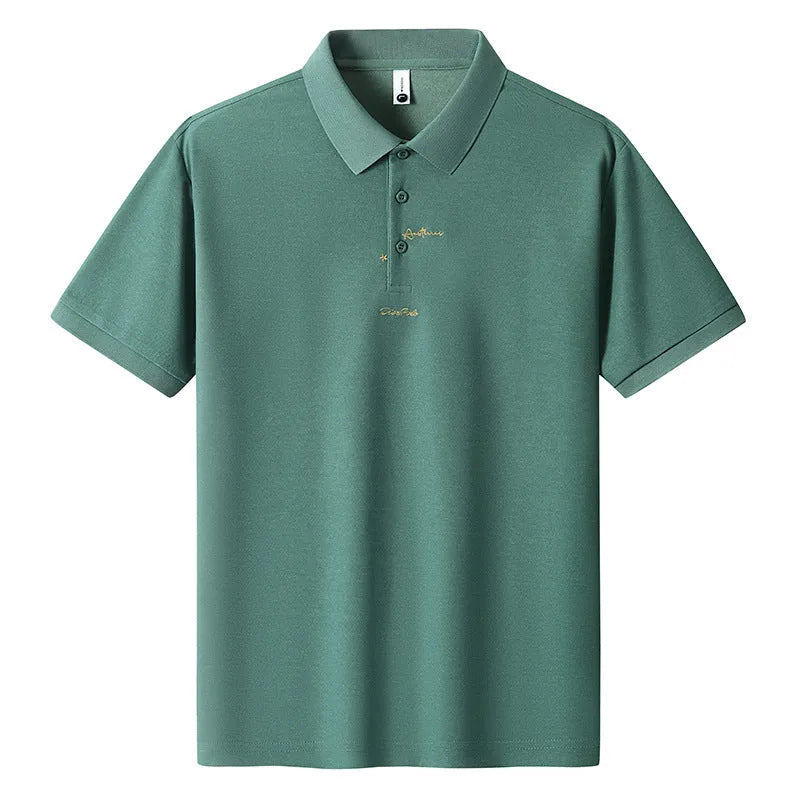 Men's cotton loose fit t-shirt with letter pattern in khaki colour showing short sleeves and casual design