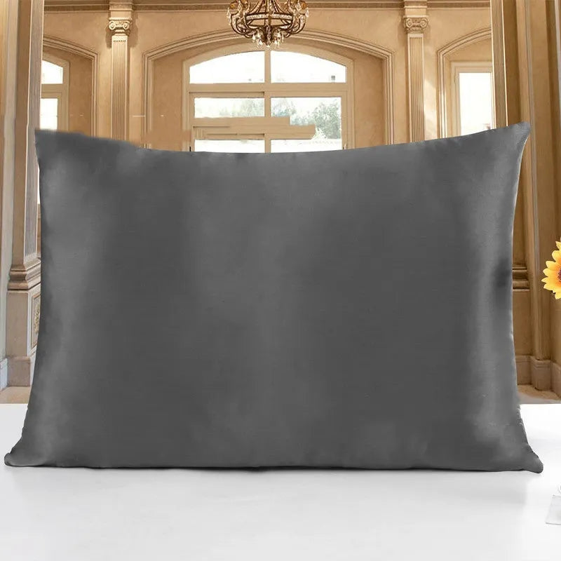 Double-sided 19 momme mulberry silk pillowcase shown in one of fourteen colours, featuring three size options.