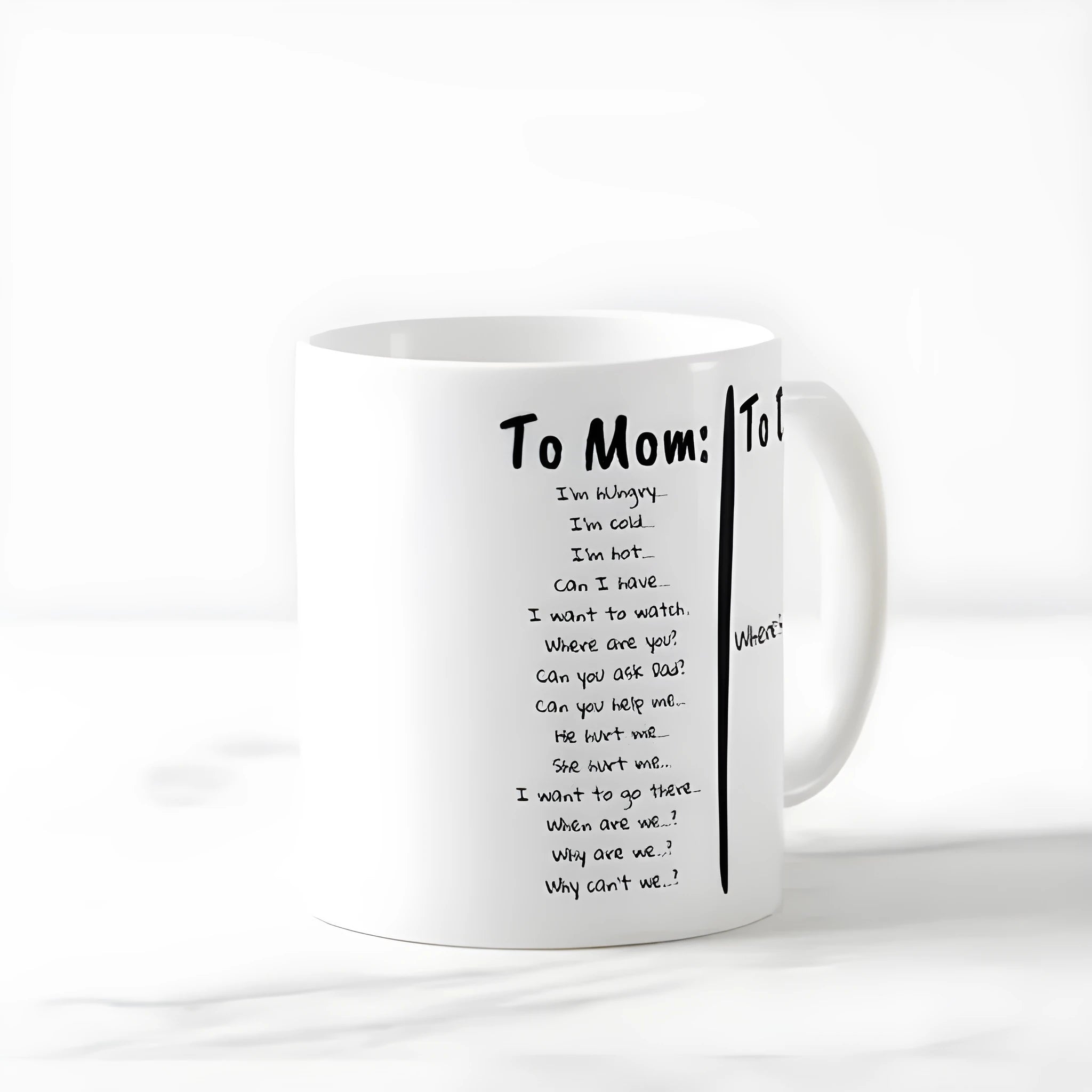 Mother's funny ceramic mug with single-sided pattern, 350ml capacity, high temperature resistant