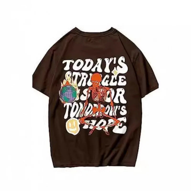 Men's printed streetwear short-sleeved sports t-shirt in polyester fabric with digital pattern