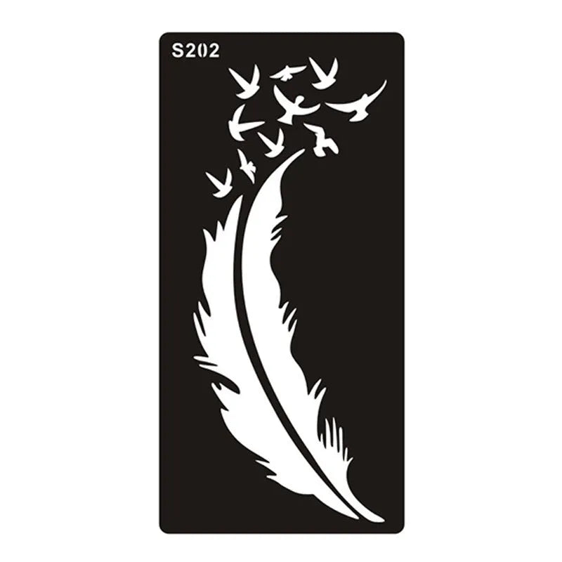 Hollow tattoo template sticker with geometric Southeast Asia style design on water transfer paper