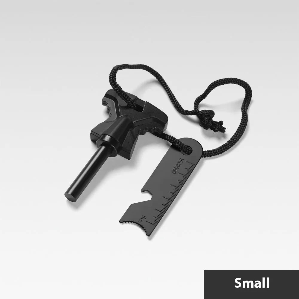 Butterfly-shaped outdoor survival tool with stainless steel bottle opener and fire starter