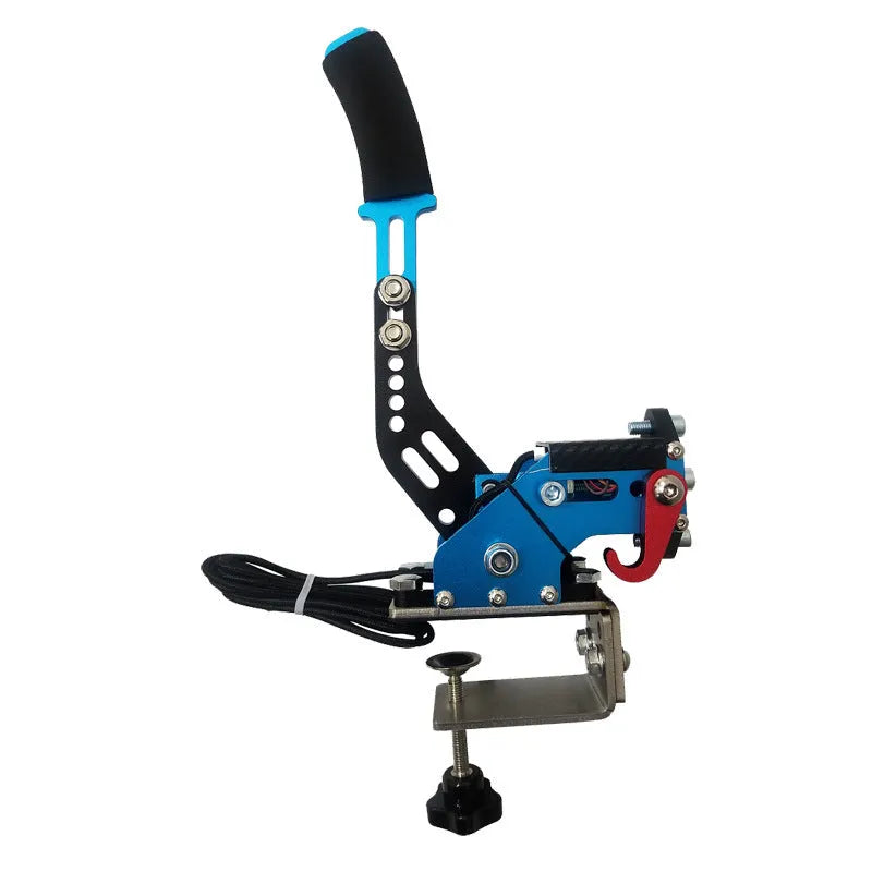 Black drift racing handbrake controller with clamp mount for Logitech and Thrustmaster racing wheels