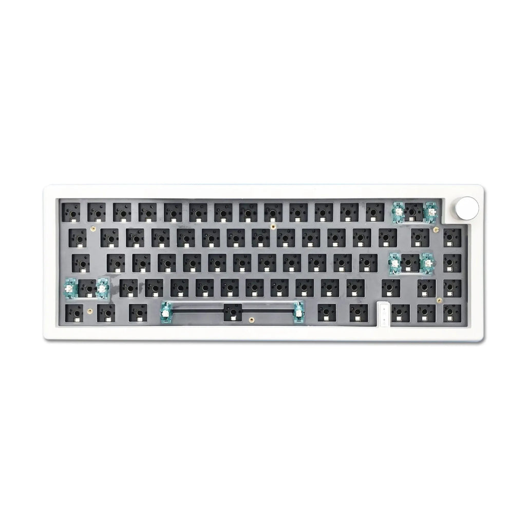 DIY hot-swappable RGB mechanical keyboard kit with knob support in seven colour options