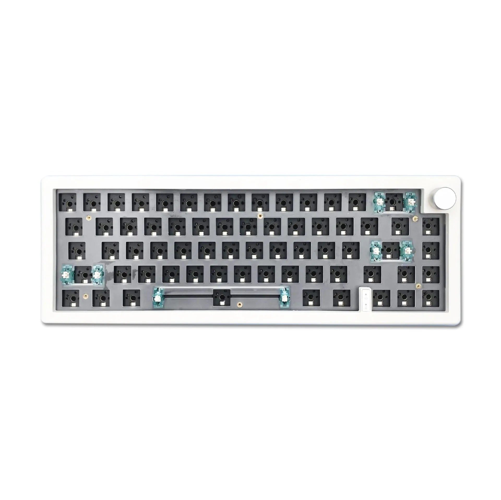 DIY hot-swappable RGB mechanical keyboard kit with knob support in seven colour options