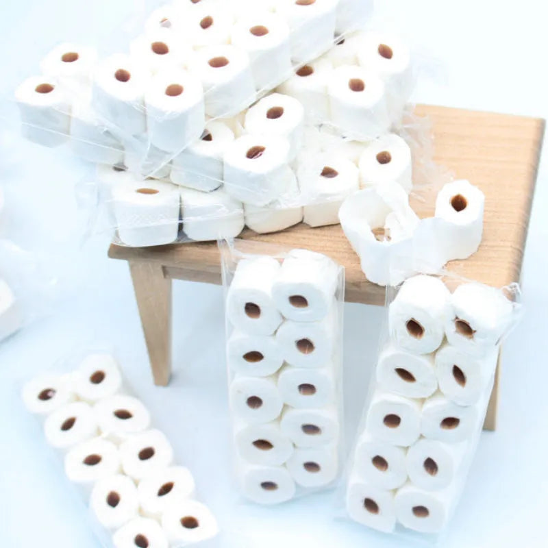 Simulated tissue roll paper model for children's role play with 30x15x80mm dimensions