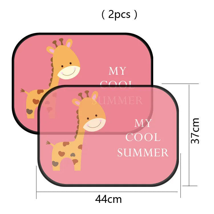 Electrostatic car side window sunshade with animal designs in nylon mesh material