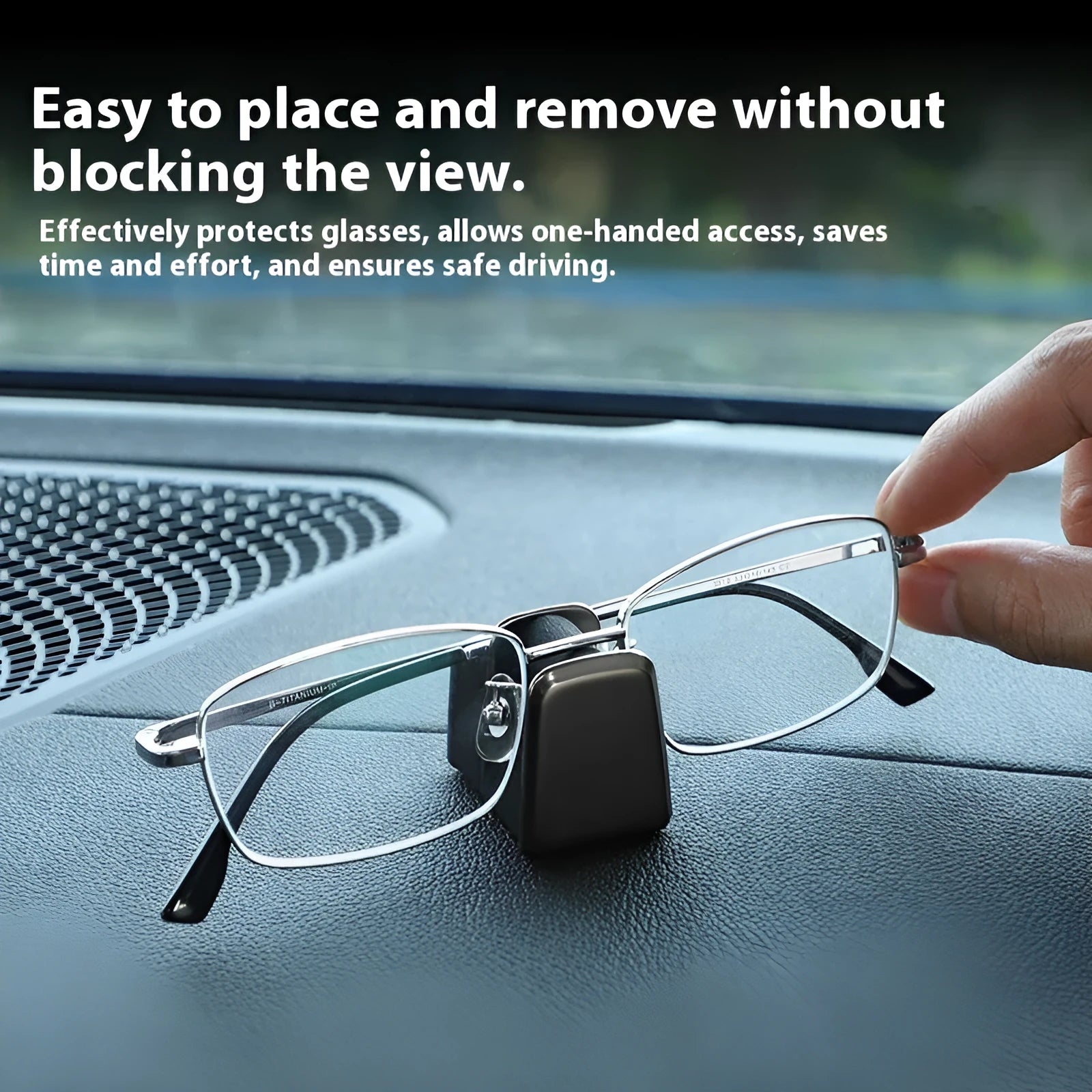Zinc alloy leather car dashboard sunglasses clip in four colour options