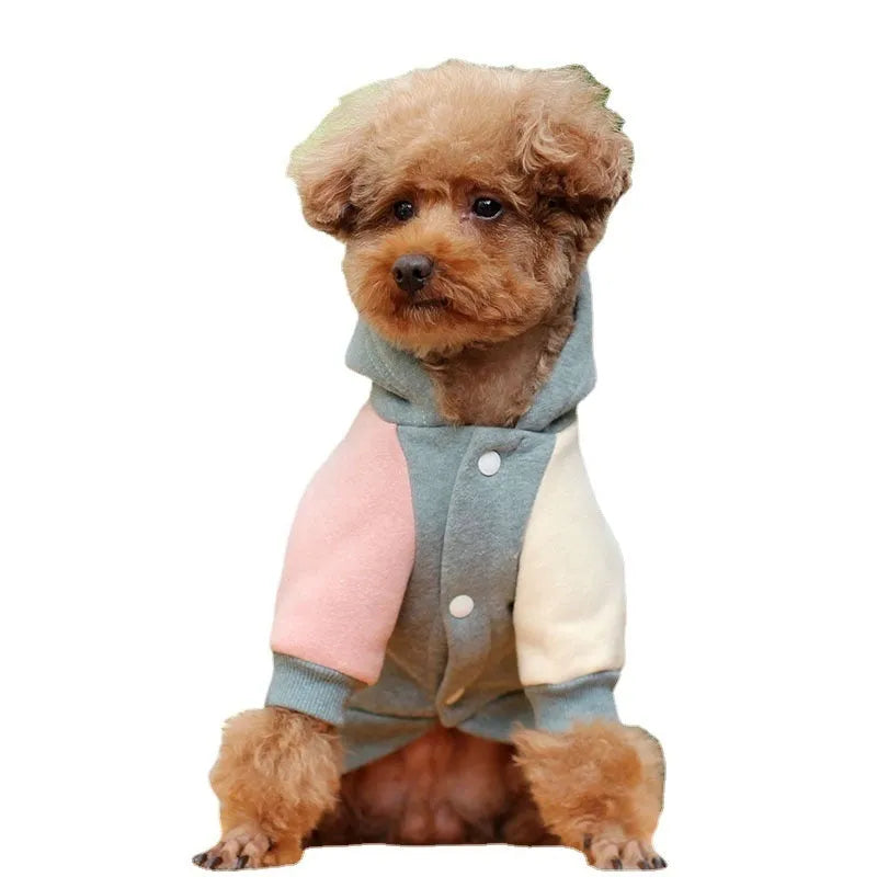 Brown cotton-blend pet sweatshirt for dogs or cats in size medium